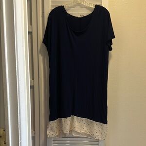 Elegant Navy and Cream Women's Top